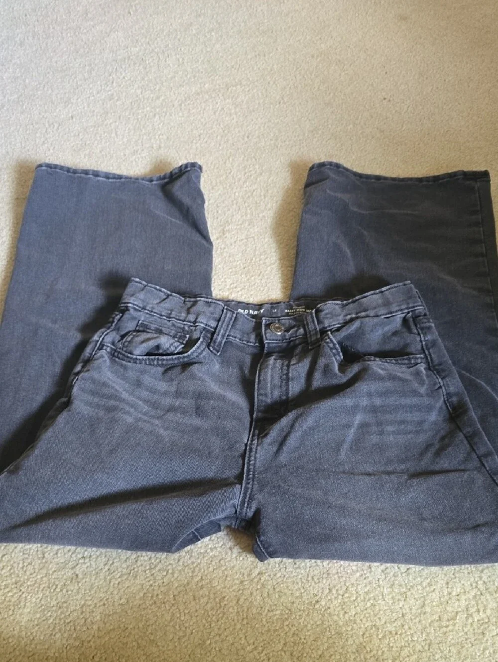 Old Navy Kids High Rise Baggy Wide Leg  Charcoal Gray Jeans Size 14